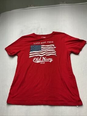 Vintage Old Navy ShirtLand Of The Free American Flag Graphic 2013 Sz Medium,3870